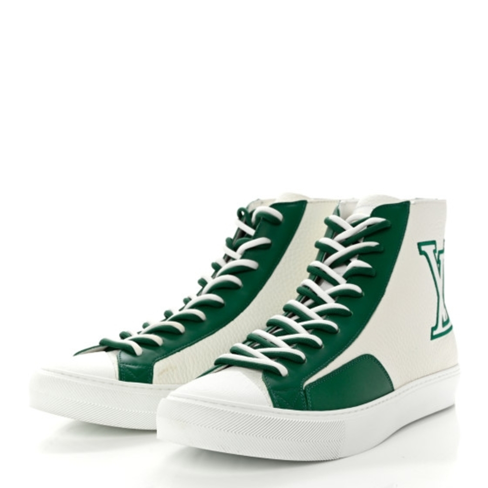 Louis Vuitton Green and White Sneakers. Worn Once